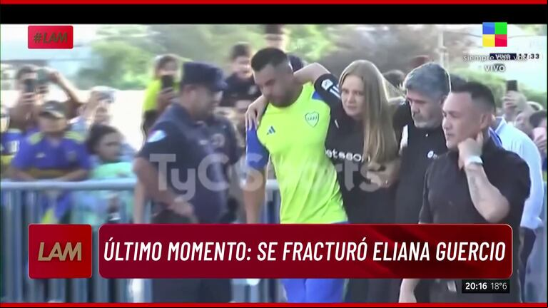 La imagen de Eliana Guercio tras el accidente. (Foto: (Tyc Sports y LAM)