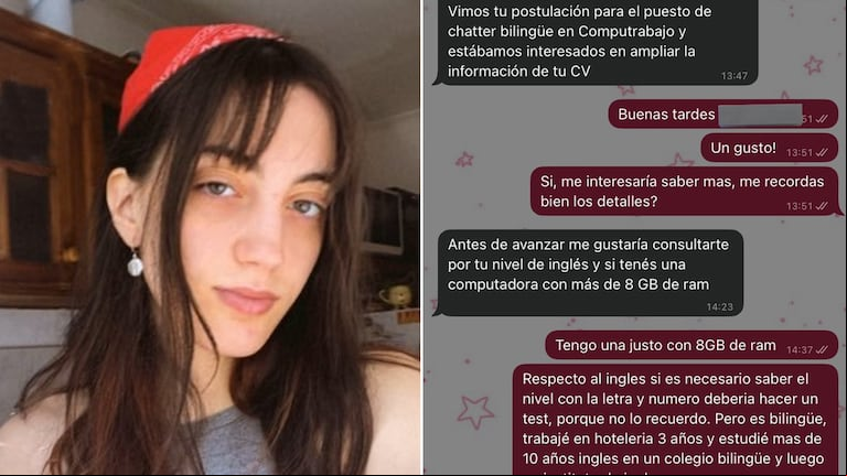 La joven compartió el chat con sus seguidores de X. (Foto: X/@zcorpiorisingg)