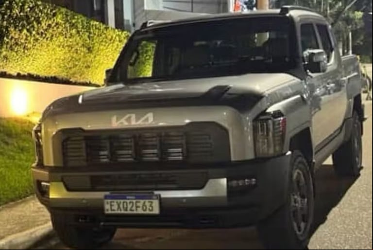 La Kia Tasman descubierta en Brasil. Foto: BFMS.