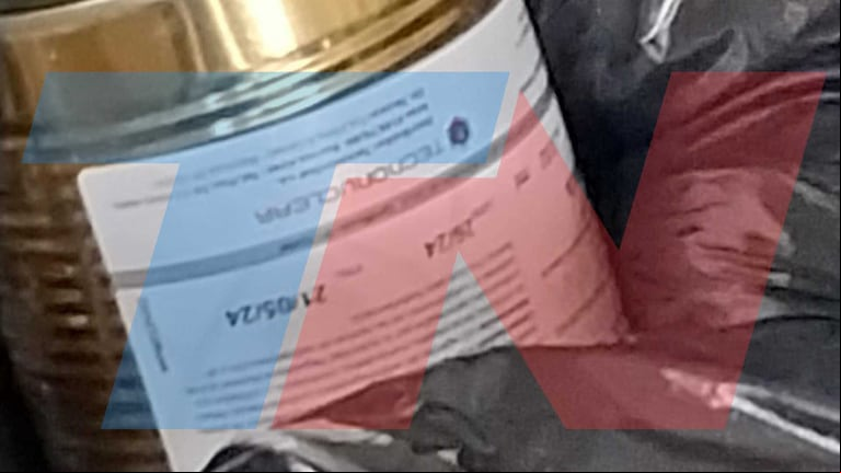 La lata con material radioactivo fue encontrada en el barrio porteño de Chacarita. Fuente: TN.