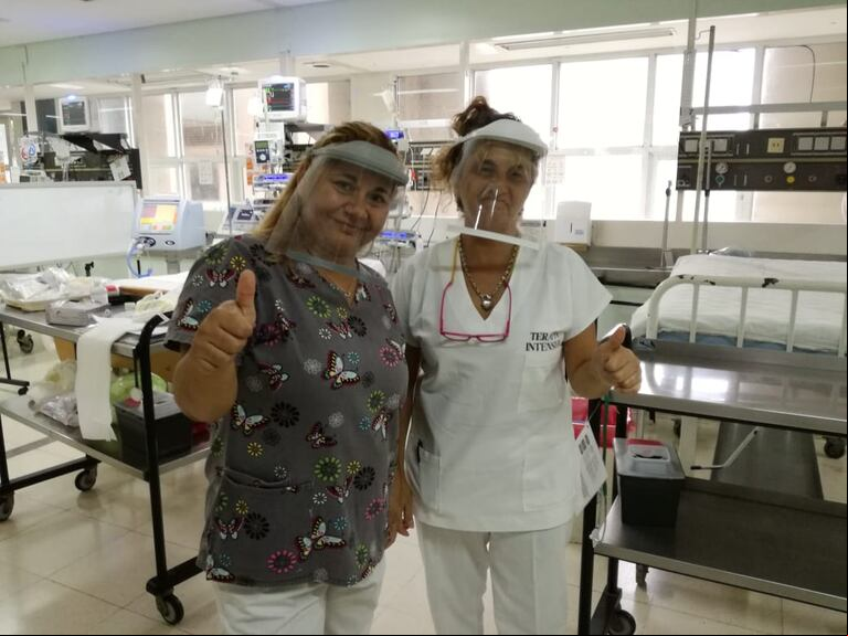 La máscara tiene cinco partes, de las que cuatro son imprimibles (Foto: Comunidad Maker La Plata).