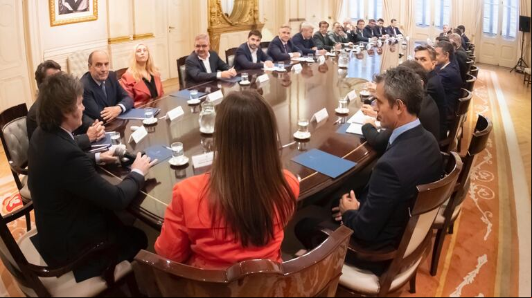 La reunión de Javier Milei. (Foto: prensa LLA)