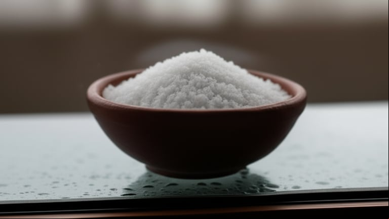 La sal sirve para absorber la humedad de las ventanas. (Foto ilustrativa generada con IA)