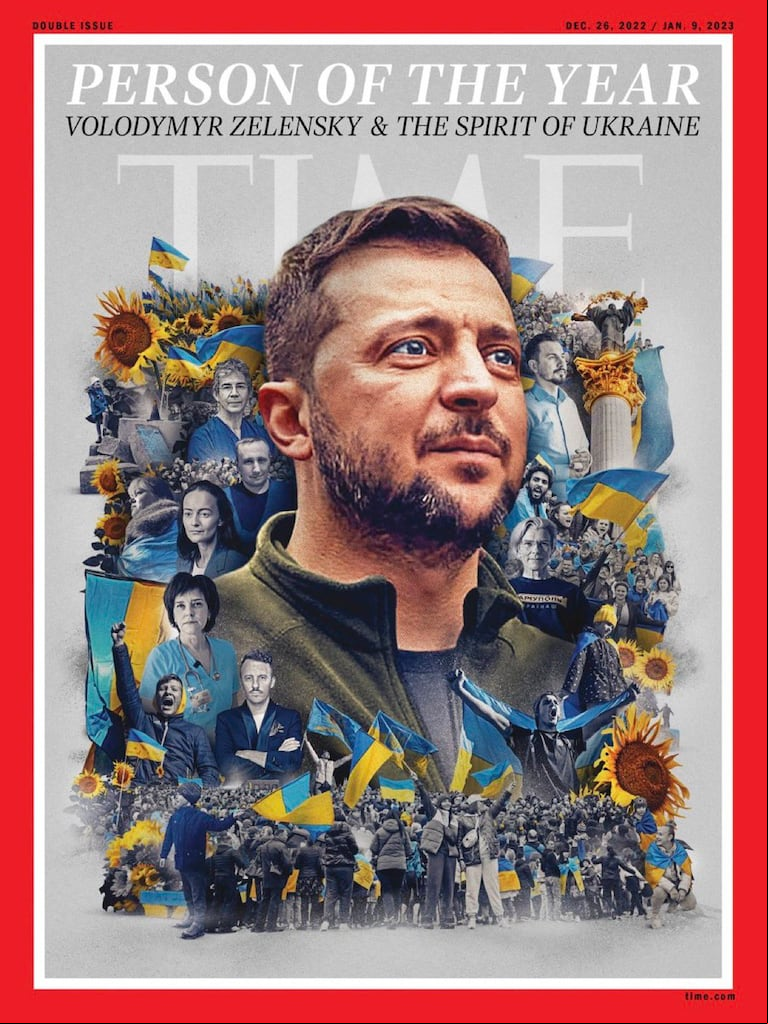 La tapa que la revista Time le dedicó a Volodimir Zelenzky y al "espíritu de Ucrania". (Foto: Twitter)