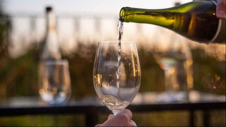 La terraza al atardecer, uno de los pequeños paraísos del lugar (Foto: Overo Bar)