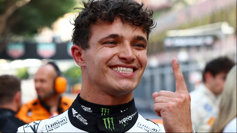 Lando Norris ganó de punta a punta el Gran Premio de Mónaco y da pelea en el campeonato de la Fórmula 1. (AFP)