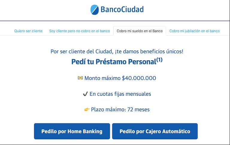 Las características del préstamo del Banco Ciudad (Foto: Banco Ciudad).