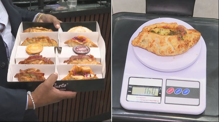 Las empanadas de "Mi gusto" destacan por su packaging y por su peso. (Fotos: captura TN)