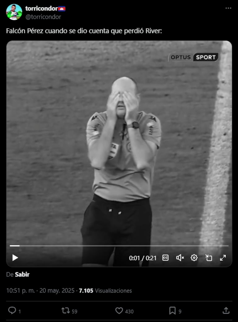 Las mejores reacciones del partido entre River y Platense. (Foto: X)