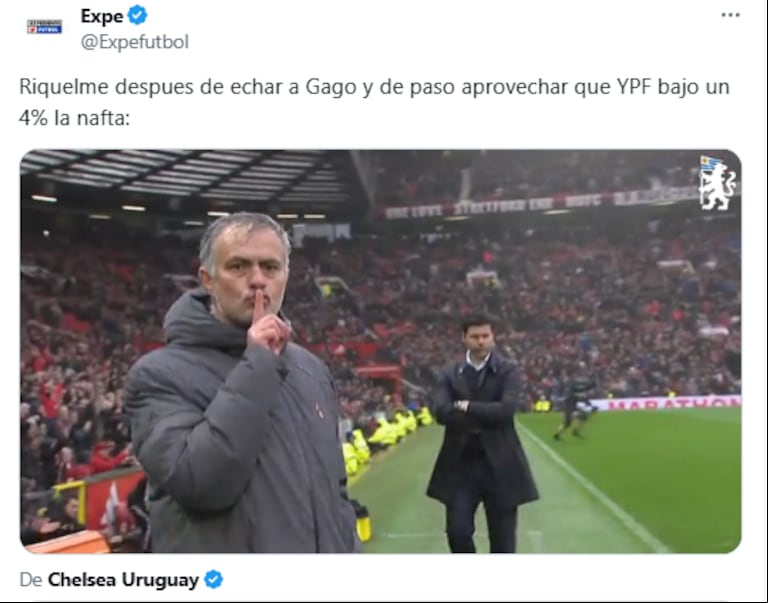 Las redes se inundaron de memes y reacciones tras la salida de Fernando Gago. (Captura: X/@Expefutbol)