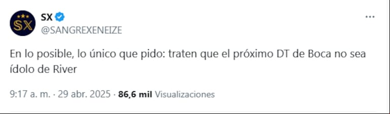 Las redes se inundaron de memes y reacciones tras la salida de Fernando Gago. (Captura: X/@SANGREXENEIZE)