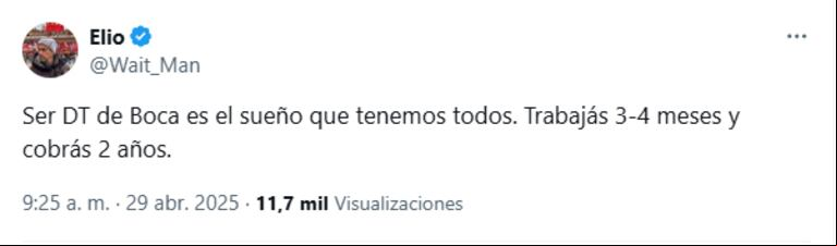 Las redes se inundaron de memes y reacciones tras la salida de Fernando Gago. (Captura: X/@Wait_Man)