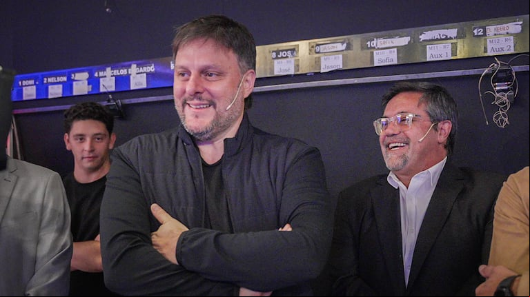 Leandro Santoro y Ricardo Caruso Lombardi, en A dos voces, por TN. (Foto: Nicolás González - TN)