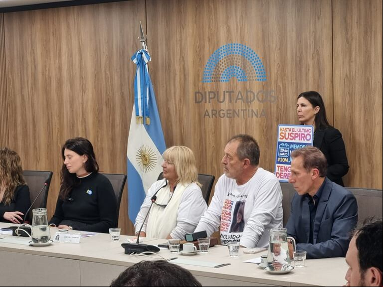 Los padres de Solange en la comisión de Derechos Humanos de Diputados. (Gentileza: Pablo Musse / TN)