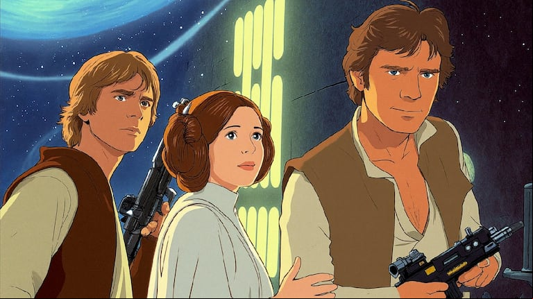 Los protagonistas de Star Wars. (Imagen: X/@javilopen).