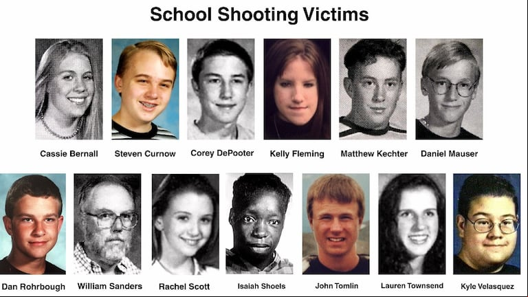 Los rostros de las 13 víctimas de la matanza de Columbine (Foto: AP)