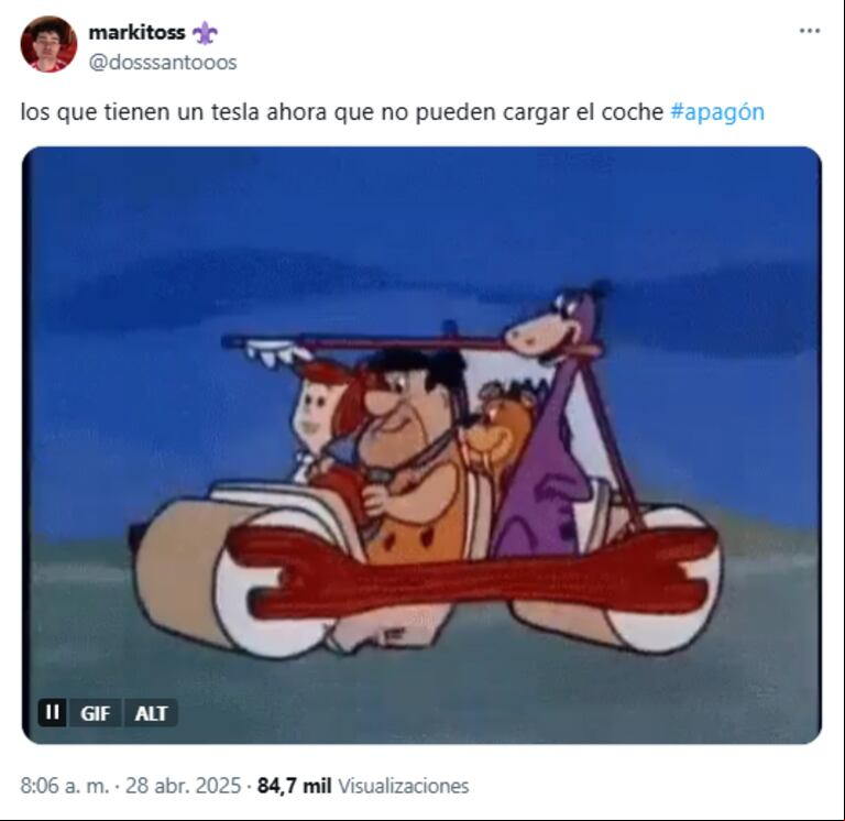 Los s no tardaron en reaccionar al apagón. (Captura: X/@dosssantooos)