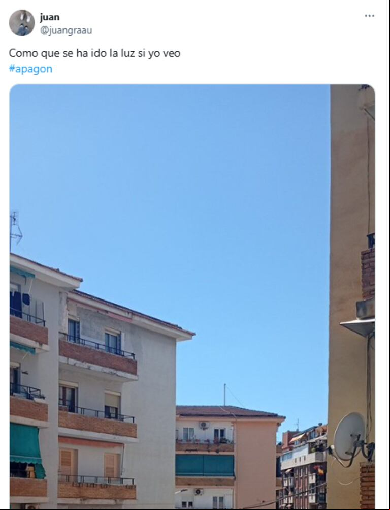 Los s no tardaron en reaccionar al apagón. (Captura: X/@juuangraau)