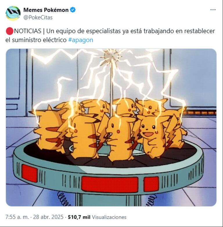Los s no tardaron en reaccionar al apagón. (Captura: X/@PokeCitas)