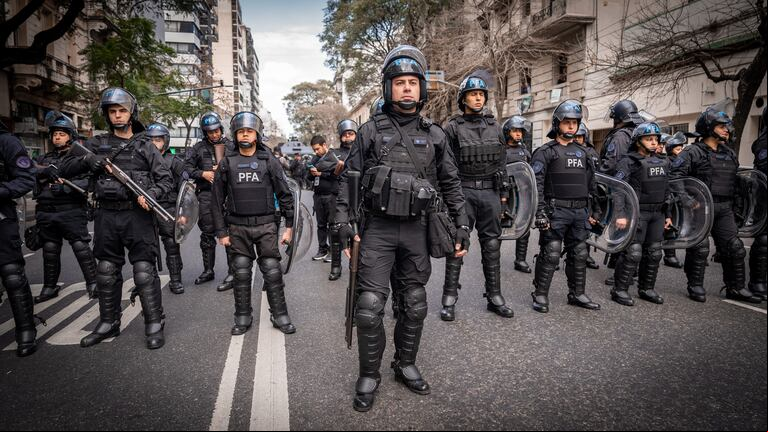 Luego de los incidentes de la última movilización, el Gobierno decidió no aplicar el protocolo antipiquetes. (Foto: TN/Leandro Heredia)