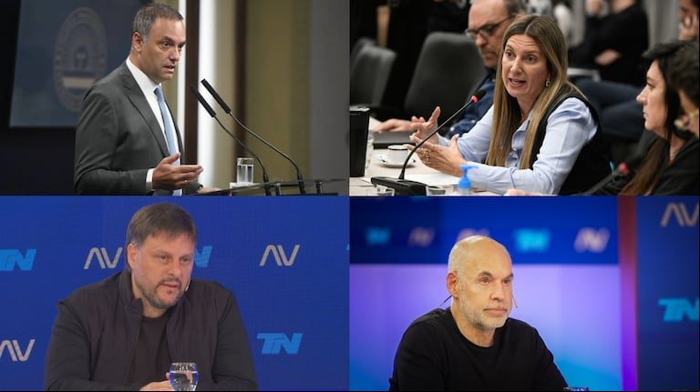 Manuel Adorni, Silvia Lospennato, Leandro Santoro y Horacio Rodríguez Larreta son los principales candidatos en las elecciones porteñas. (Foto: Presidencia/Congreso/TN)