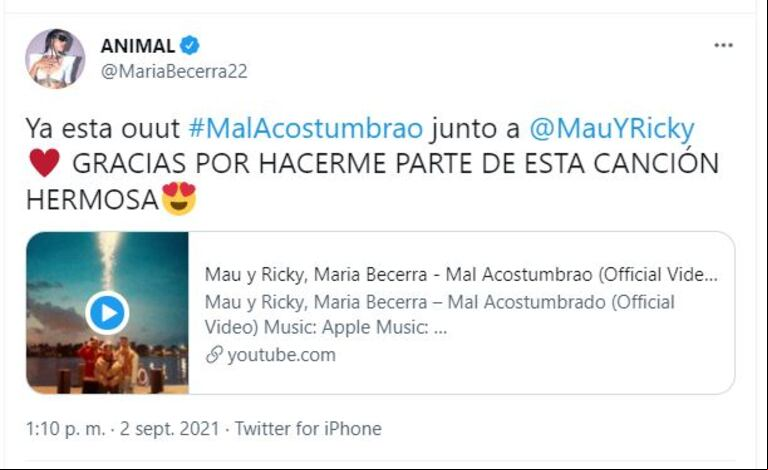 Mau y Ricky se vuelven locos con María Becerra en “Mal acostumbrao”