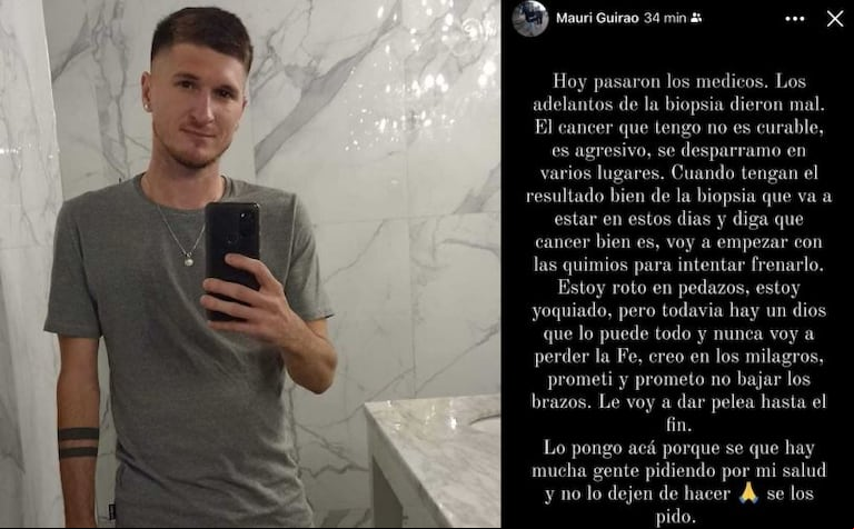 Mauricio Guirao habló de su salud en las redes sociales. (Foto: Facebook Mauri Guirao)