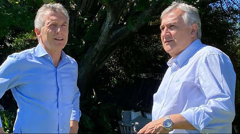 Mauricio Macri y Gerardo Morales, durante un encuentro en diciembre pasado, cuando la interna en Juntos por el Cambio era menos explícita. (Foto: Juntos por el Cambio).