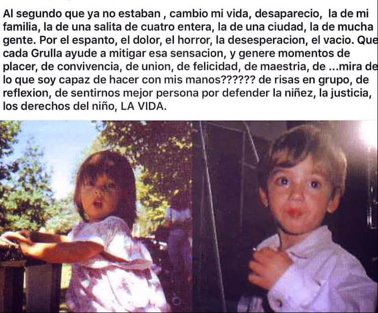 "Mil grullas por Sebastián y Valentina".  (Foto: Facebook/Mil Grullas Por Sebastian Y Valentina).