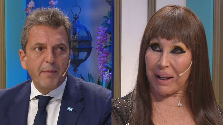 Moria Casán mandó al frente a Sergio Massa con una discusión con Martín Guzmán y le dio un consejo de campaña (Foto: Captura eltrece)