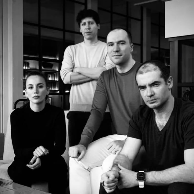 Muati, en una imagen junto a Sam Altman, Greg Brockman e Ilya Sutskever. (Foto: Instagram/
_miraurati)