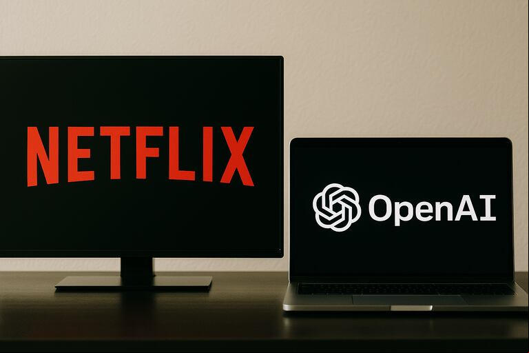 Netflix y OpenAI, un vínculo inesperado. (Foto: Creada con ChatGPT)