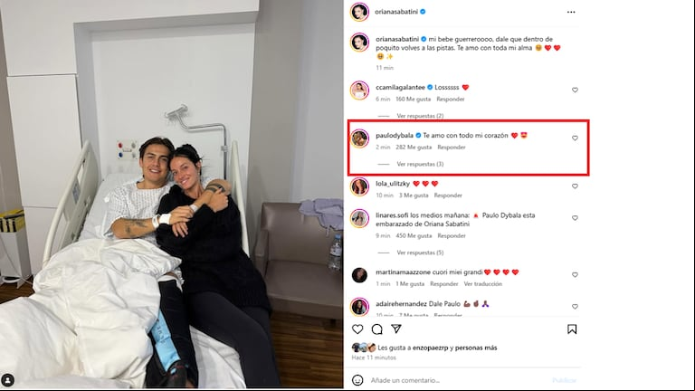 Oriana Sabatini le dedicó un tierno posteo de Paulo Dybala tras la operación (Foto: Instagram /orianasabatini)
