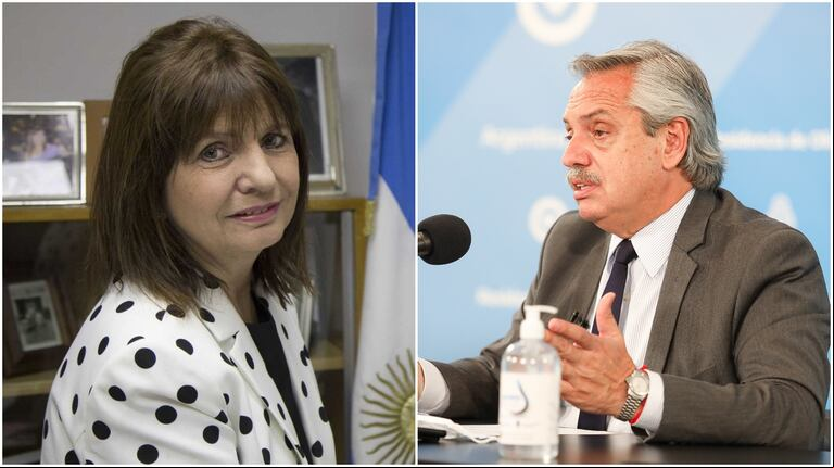 Patricia Bullrich le respondió duramente a Alberto Fernández luego de que este cuestionara su política de seguridad durante la istración de Cambiemos. (Foto: NA y Télam)