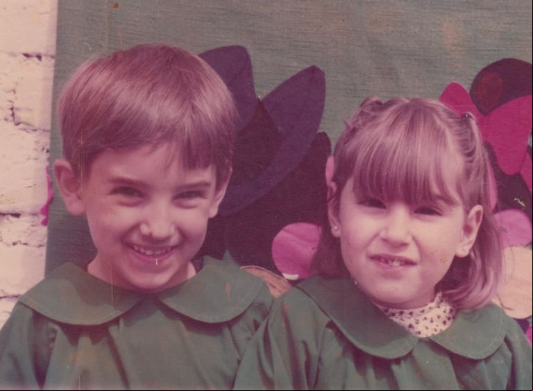 Pedro y Florencia Pennacchi, en su paso por el jardín de infantes. (Foto: gentileza Pedro Pennacchi).