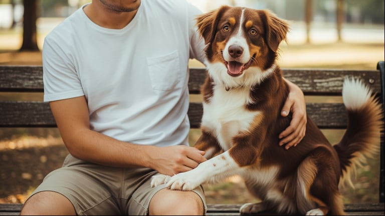 Pocos lo saben: ¿Qué significa cuando tu perro apoya su pata sobre vos, según un veterinario? (Imagen ilustrativa IA Gemini)