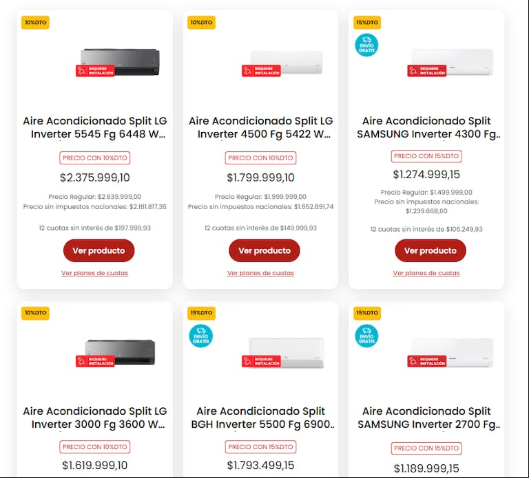 Promociones y descuentos en aires acondicionados. (Foto: Coto Digital)
