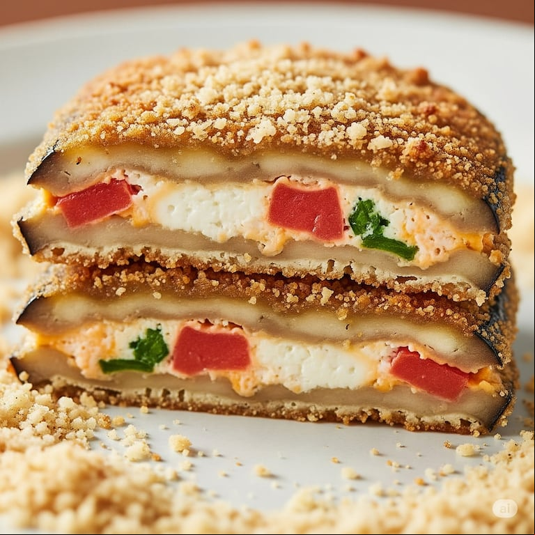 Receta de milanesa de berenjenas rellenas con una combinación deliciosa (Foto: Gemini IA)