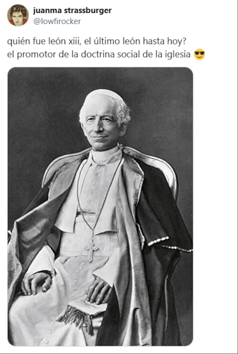 Referencia al papa León XIII. (Captura:X/lowfirocker)