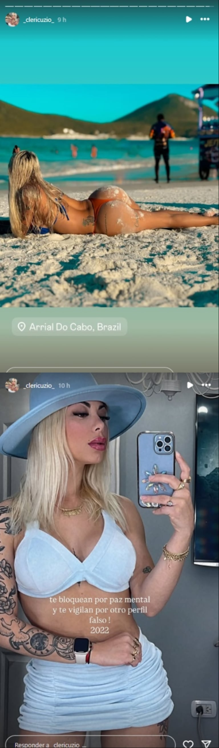 Rocío comparte fotos de sus viajes spor el mundo. (Foto: Instagram /_clericuzio_)