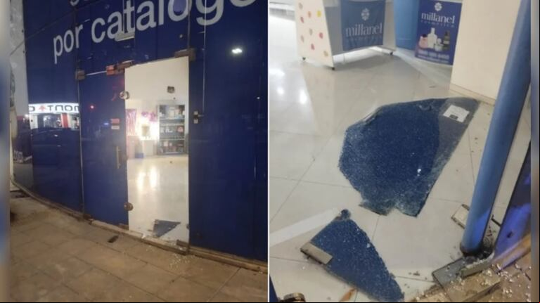 Rompieron el blíndex del local y robaron perfumes y dinero en efectivo. (Fotos: NA).