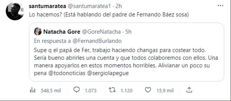 Santi Maratea propuso una colecta para ayudar a los papás de Fernando Báez Sosa. (Foto: Instagram /@santumaratea1)