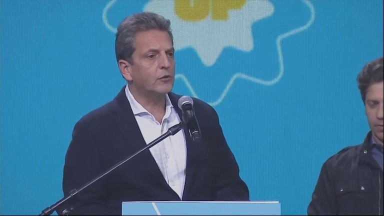 Sergio Massa habló en la sede de Unión por la Patria. (Foto: captura de video)