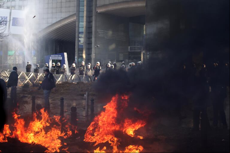 Serios disturbios sacudieron Bruselas (Foto: EFE)