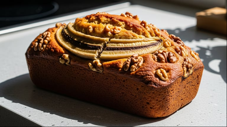 Sin harinas ni azúcar: cómo hacer budín de banana con menos calorías. (Imagen ilustrativa: IA Gemini).