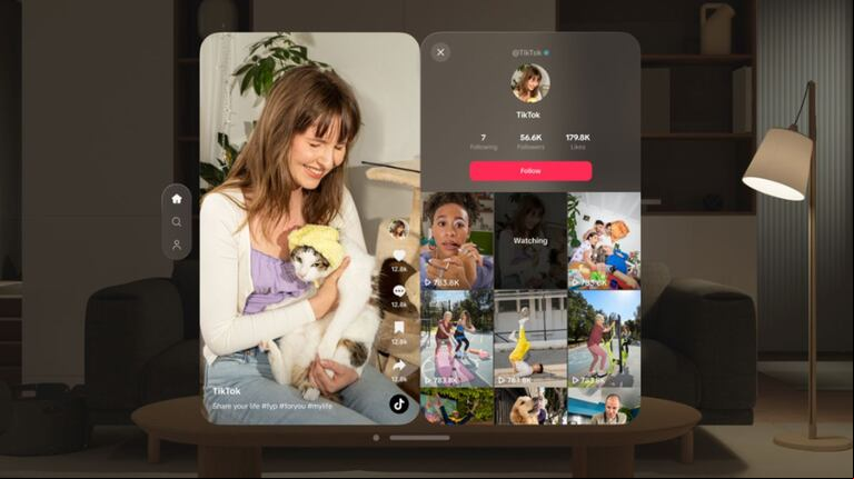 TikTok ajustó sus características para complacer a los s de Apple Vision Pro. (Foto: TikTok)
