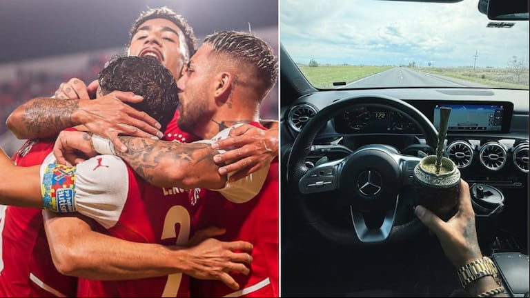 Un ex Independiente subió una foto tomando mate manejando a 172 km por hora y despertó indignación (Fotos: Instagram - damianbatallini)