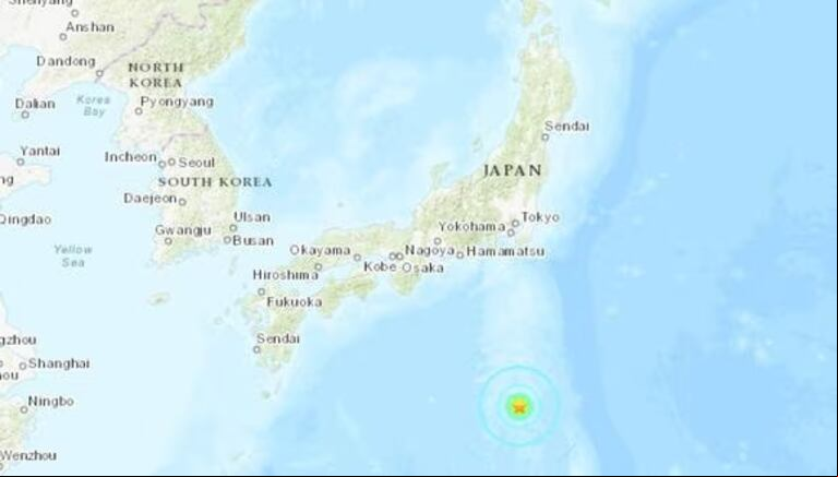 Un terremoto de magnitud 6,6 fue registrado en el océano Pacífico, al sur de Japón. (Foto: captura Redes)