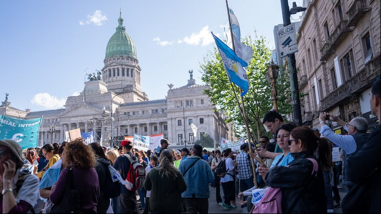Una multitud se movilizó al Congreso en defensa de la universidad pública. (Foto: Leandro Heredia/TN)