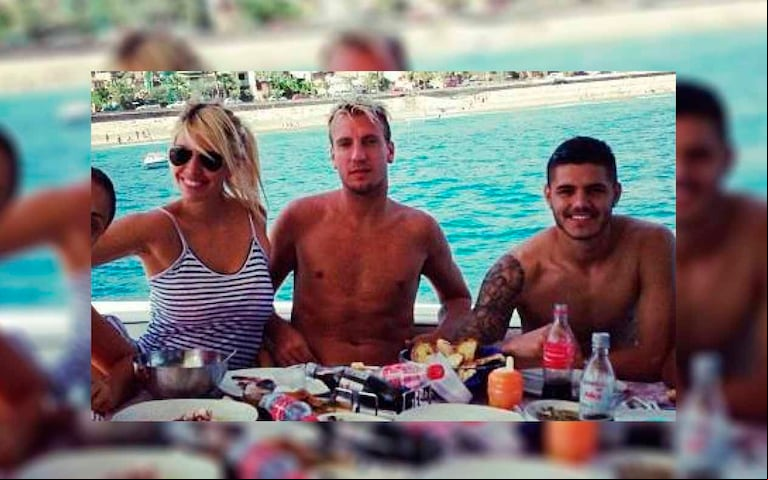 Una postal del recuerdo entre Nara, López e Icardi. (Foto: Instagram/wandanara).